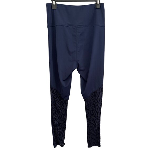 Everlast Sport Navy & Black L Leopard Print High-Waisted Leggings Activewear - Picture 2 of 7